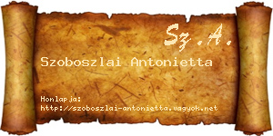 Szoboszlai Antonietta névjegykártya